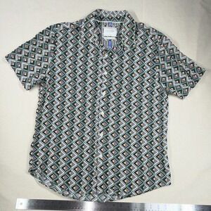 Cactus Man Ricky Singh Men's M Regular Multicolor Geometric SS Viscose Button-Up